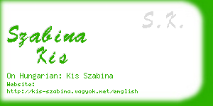 szabina kis business card